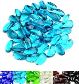 img 4 attached to 10 Lb Caribbean Blue Fire Glass Rocks For Fireplace, Pit & Lanscaping - Onlyfire 1/2-Inch High Luster Reflective Cashew