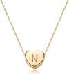 14k gold filled handmade tiny heart necklace - personalized initial letter choker gift for women logo