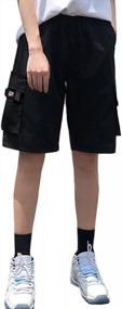 img 3 attached to Women'S Cotton Cargo Shorts: Elastic Waist, Drawstring & Multi-Pockets - Vcansion Casual Fit