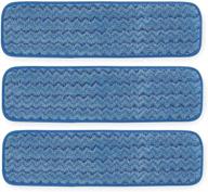 🧹 rubbermaid commercial fgq41000bl00 q410 hygen microfiber room mop pad, damp, single-sided, 18-inch, blue (pack of 3) - high-quality cleaning mop pads for effective floor maintenance logo