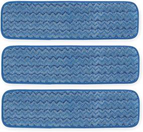 img 1 attached to 🧹 Rubbermaid Commercial FGQ41000BL00 Q410 HYGEN Microfiber Room Mop Pad, Damp, Single-Sided, 18-Inch, Blue (Pack of 3) - High-Quality Cleaning Mop Pads for Effective Floor Maintenance