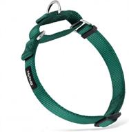 premium anti-slip martingale collar for large dogs - comfy & safe walking and training (large, dark green) logo