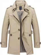 men's cotton notched collar single breasted jacket trench coat slim fit office wear логотип