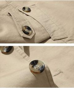 img 2 attached to Men'S Cotton Notched Collar Single Breasted Jacket Trench Coat Slim Fit Office Wear
