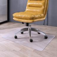 pvc transparent rectangle office chair mat for hardwood floor, 35" x 47", anti-slip under desk mat for rolling chairs, home and office floor protector logo