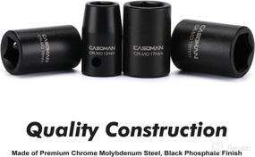 img 1 attached to 🔧 CASOMAN 26 Piece 1/2 Inch Drive Impact Socket Set: Metric, Shallow, 10mm to 36mm, Cr-Mo Alloy Steel, Radius Corner Design - Impact Grade Performance at its Finest!