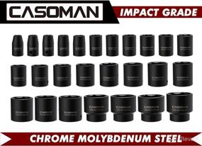 img 3 attached to 🔧 CASOMAN 26 Piece 1/2 Inch Drive Impact Socket Set: Metric, Shallow, 10mm to 36mm, Cr-Mo Alloy Steel, Radius Corner Design - Impact Grade Performance at its Finest!