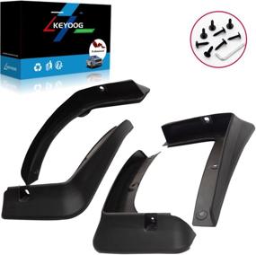 img 4 attached to 2013-2018 Hyundai Santa Fe Mud Flaps Splash Guards Replacement - Easy to Clean and Install, 4-pc Set, Black