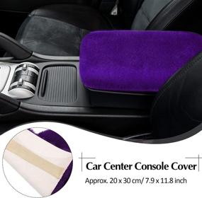 img 2 attached to 5 Pieces Bling Car Accessories Set Crystal Diamond Car Steering Wheel Cover Faux Fur Auto Center Console Pad Cup Insert Holders Rhinestone Ring Sticker For Car Decor (Purple)