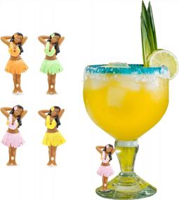 img 4 attached to Add Fun To Your Drinks With NPW Buddies Hula Girls 4-Pack Drink Charms!