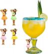 add fun to your drinks with npw buddies hula girls 4-pack drink charms! logo