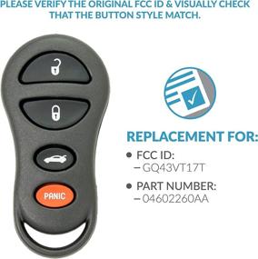 img 1 attached to 🔑 Enhance Your Vehicle's Security with Keyless2Go Replacement 4 Button Remote Car Key Fob – Pack of 2 for GQ43VT17T Compatible Vehicles