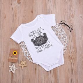 img 2 attached to Newborn Baby Girls Boys Short Sleeve Bodysuit Romper White Outfits Clothes