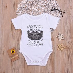 img 3 attached to Newborn Baby Girls Boys Short Sleeve Bodysuit Romper White Outfits Clothes