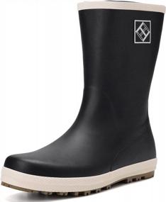 img 4 attached to Gracosy Women'S Waterproof Rain Boot - Non-Slip Rubber Sole, Flat Ankle Work Shoes With Wide Width Mid Calf For Beach & Agriculture In Black Or Blue.