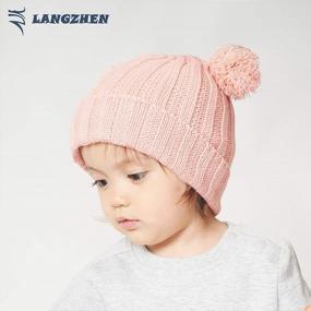 img 2 attached to Warm & Cozy Winter Hats For Babies: Knitted Pom Pom Beanie With Soft Fleece Lining In Pink - Perfect For Girls & Boys, Size 52-54CM