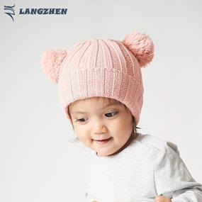 img 3 attached to Warm & Cozy Winter Hats For Babies: Knitted Pom Pom Beanie With Soft Fleece Lining In Pink - Perfect For Girls & Boys, Size 52-54CM