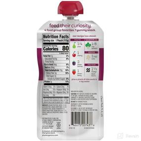 img 3 attached to Plum Organics Mighty 4 Baby Food Pouch, Pear Cherry Blackberry Strawberry Spinach and Oat, 4 Ounce, 12 Pack, Organic Squeeze Pouch for Babies, Kids, Toddlers