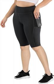 img 1 attached to High Waisted Women'S Yoga Shorts With Tummy Control And Side Pockets - Plus Size Workout Biker Shorts For Active Wear