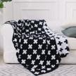 stylish black and white swiss cross pattern throw blanket - perfect for home, office or anywhere else logo