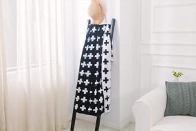 img 2 attached to Stylish Black And White Swiss Cross Pattern Throw Blanket - Perfect For Home, Office Or Anywhere Else