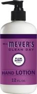 🌸 pack of 6 mrs. meyer's cruelty-free liquid hand lotion, 12 oz plum berry scent logo