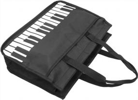 img 1 attached to Черная сумка-тоут из ткани Оксфорд с музыкальной тематикой и клавишами фортепиано - водонепроницаемая многоразовая сумка для покупок через плечо для женщин и девочек, идеальный подарок