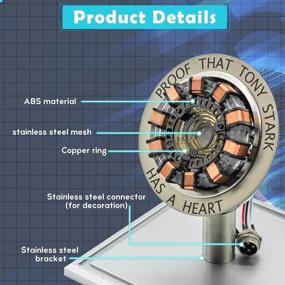 img 2 attached to Дуговой реактор с дистанционным управлением 1: 1 в витрине - модель MK1 Светодиодная лампа Тони Старка с интерфейсом USB и дизайном «Доказательство того, что у Тони Старка есть сердце»