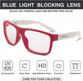 img 3 attached to Очки для защиты от синего света для детей - набор из 2 пар, защитные игровые очки UV400 для девочек и мальчиков в возрасте 5-13 лет от DEAFRAIN