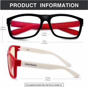 img 2 attached to Очки для защиты от синего света для детей - набор из 2 пар, защитные игровые очки UV400 для девочек и мальчиков в возрасте 5-13 лет от DEAFRAIN