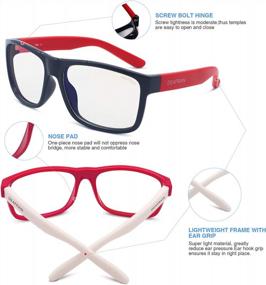 img 1 attached to Очки для защиты от синего света для детей - набор из 2 пар, защитные игровые очки UV400 для девочек и мальчиков в возрасте 5-13 лет от DEAFRAIN