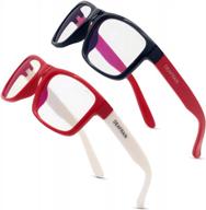 очки для защиты от синего света для детей - набор из 2 пар, защитные игровые очки uv400 для девочек и мальчиков в возрасте 5-13 лет от deafrain логотип