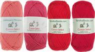 cotton select sport weight yarn - 50g skein - red shades - pack of 4 skeins from jubileeyarn logo