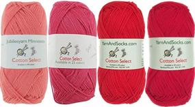img 4 attached to Cotton Select Sport Weight Yarn - 50G Skein - Red Shades - Pack Of 4 Skeins From JubileeYarn