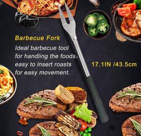 img 2 attached to POLIGO 7PCS Golf-Club Style Grill Tools Kit With Rubber Handle Bundle With 18" Safe Wire Grill Brush And Scraper For All Barbecue Grills - Ideal Birthday Father'S Day Grilling Gifts For Men Dad Women