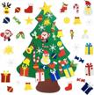 kids diy felt christmas tree with 30pcs set wall hanging detachable ornaments xmas gifts children friendly christmas home decorations logo