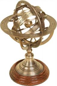 img 4 attached to Vintage Brass Armillary Globe Compass By Deco 79 - 11" X 8" X 8
