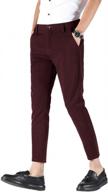 men's skinny fit stretch business casual dress pants ankle length логотип