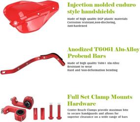 img 3 attached to Hand Guards Dirt Bike Handguards Upgrade Red Aluminum Brush Bar Universal Motorcycle Hand Guard Bark Busters For ATV Quad CR CRF YZF KXF RMZ BSE Motorcross Bark Buster Pit Bike Racing KAYO (Red)