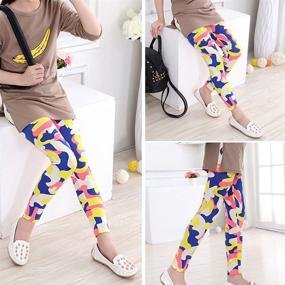 img 2 attached to 🌸 Zumou Leggings: Stylish Flower Print Stretch Leggings for Girls