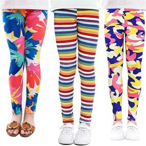 img 4 attached to 🌸 Zumou Leggings: Stylish Flower Print Stretch Leggings for Girls