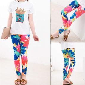 img 3 attached to 🌸 Zumou Leggings: Stylish Flower Print Stretch Leggings for Girls