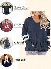 img 2 attached to Stylish And Versatile: Plus Size Long Sleeve Tee Tops With Pockets By ROSRISS