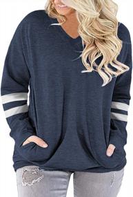 img 3 attached to Stylish And Versatile: Plus Size Long Sleeve Tee Tops With Pockets By ROSRISS