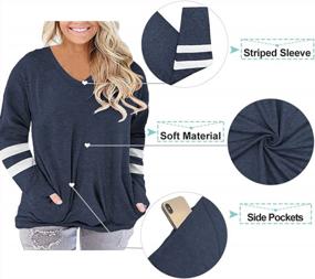 img 1 attached to Stylish And Versatile: Plus Size Long Sleeve Tee Tops With Pockets By ROSRISS