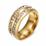 stylish men's personalized initial ring with cubic zirconia in gold stainless steel - size 9 logo