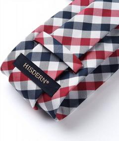 img 2 attached to Classic Plaid Checkered Tie And Handkerchief Set For Big And Tall Men By HISDERN - Woven Necktie And Pocket Square For Men'S Fashion