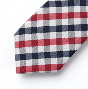img 1 attached to Classic Plaid Checkered Tie And Handkerchief Set For Big And Tall Men By HISDERN - Woven Necktie And Pocket Square For Men'S Fashion