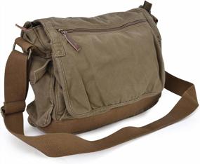 img 3 attached to Vintage Canvas Messenger Bag: Cross-Body Satchel With Shoulder Strap By Gootium