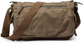 img 4 attached to Vintage Canvas Messenger Bag: Cross-Body Satchel With Shoulder Strap By Gootium